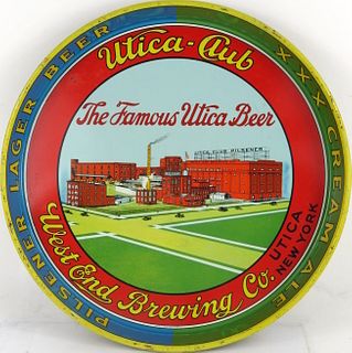 1939 Utica Club Beer/Cream Ale Factory Scene 12 Inch Serving Tray Utica New York