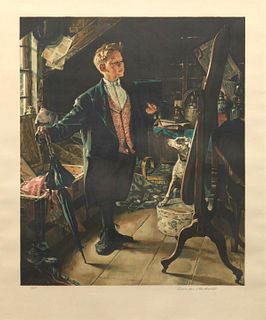 Norman Rockwell Lithogrtaph on paper  "Top Hat"