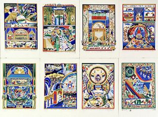 Raphael Abecassis Serigraphs on paper "Suite of 8 festivals"