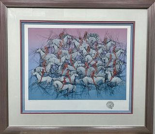 Guillaume Azoulay Serigraph on paper with hand drawn remarque  "Exodus"