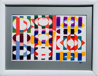 Yaacov Agam Double Serigraph plexi 2 layer 3D "Interspacgraph"