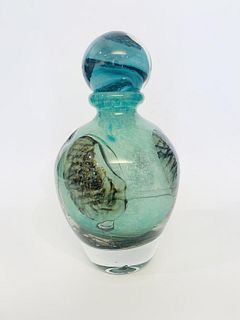 Jean Claude Novaro Green Perfume Bottle Hand blown glass