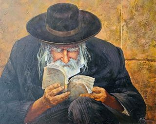 Mark Braverman  Original painting on canvas  "Rebbe  "