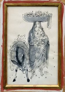 Reuven Rubin Original one of a kind watercolor painting on paper
