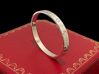 Cartier 18K White Gold Love Bracelet Size 16