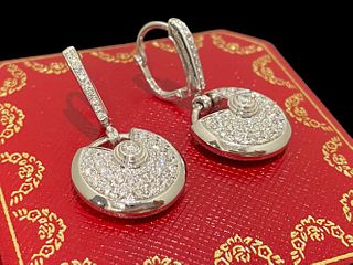 Amulette de cartier Earrings 18k White Gold Diamonds