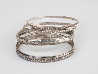 Vintage Collection of Sterling Silver Bangle Braclets