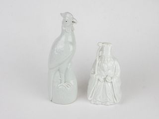 Blanc de Chine Decorative & Sculptural Phoenix Bird & Scholar