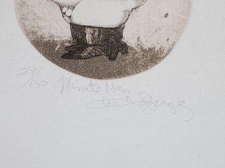 Charles Bragg Signed Etching "Minuteman"