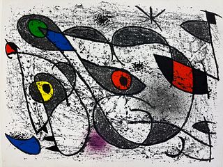 1972 Joan Miro 'A L'Encre II' Surrealism~ Multicolor, Brown, Blue, Red, Green, Yellow