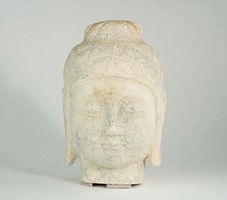 19th Century Buddha Marble Head