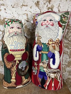 Large needlework Santa Claus Figures
