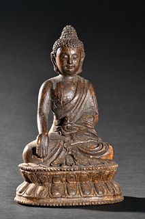CHENXIANG WOOD CARVED SHAKYAMUNI BUDDHA STATUE