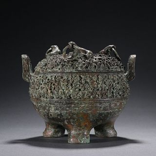BRONZE CAST PATTERN CONTAINER