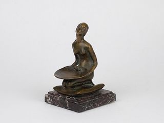 French Art Deco Nude Bronze on a Marble Base