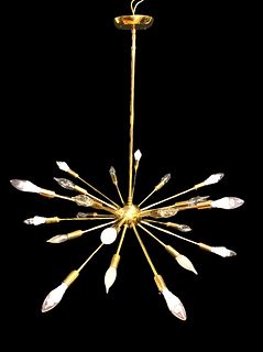 24-Arm Brass Sputnik Chandelier by STILNOVO