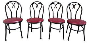 THONET Style Chairs, Sweetheart Back, Metal 
