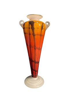 Tall Amphora Art Glass Vase 