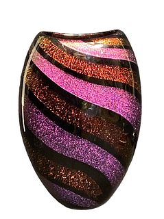 DAN BERGSMA Signed Art Glass Vase 