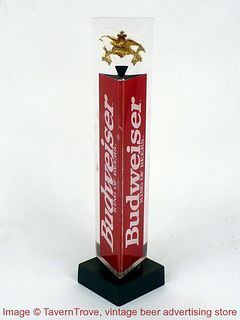 1990s Red & White Budweiser 8" Acrylic Prism Triangle Tap