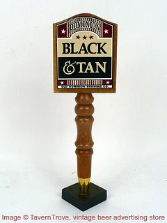 1990s Virginia Old Dominion Black & Tan 10½ Inch Wood Tap Handle