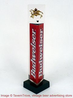 1990s Red White & Blue Budweiser 8" Acrylic Prism Triangle Tap