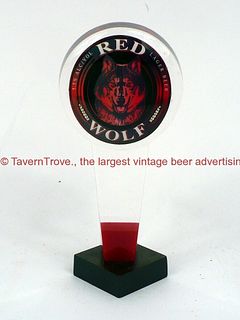 1980s Anheuser Busch Test Red Wolf Beer 7 Inch Acrylic Tap