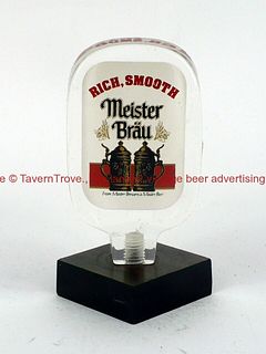 1970s "Rich Smooth" Meister Brau Beer 4 Inch Acrylic Tap