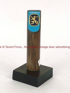 1980s Lowenbrau Beer 4 Inch Wood Shotgun Tap Handle