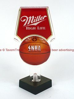 1990s Miller High Life Nba Basketball 6¼ Inch Acrylic Tap