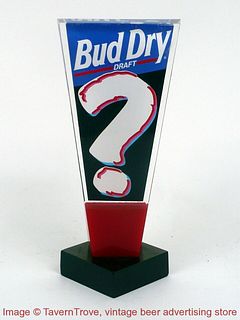 1990s Bud Dry Question Mark 6 Inch Acrylic Tap Handle