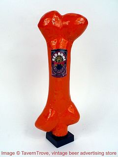 1990s Figural Red Bone Red Lager 11¼" Ceramic Tap Handle