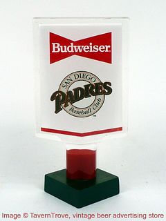 1990s Budweiser Beer San Diego Padres Baseball 5¾ Inch Acrylic Tap