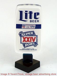 1990 Miller Lite Beer Super Bowl Xxiv Football 6½" Acrylic Tap