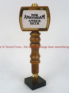 1990s New Amsterdam Amber Beer 9 Inch Wood Tap Handle