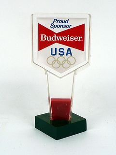 New In Bag 1984 Budweiser Olympics Sponsor 6½" Lucite Tap Handle