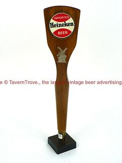 1970s Holland Heineken Imported Beer 12 Inch Wood Tap