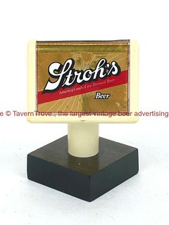 1970s Detroit Stroh's Beer 3 Inch Plastic Tap Handle