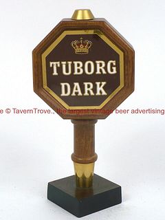1980s Heileman Tuborg Dark Octagon 8½" Wood Tap Handle
