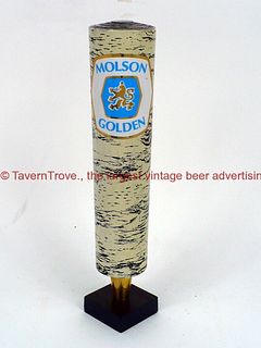 1990s Canada Molson Golden Beer 10 Inch Birch Bark Wood Tap Handle