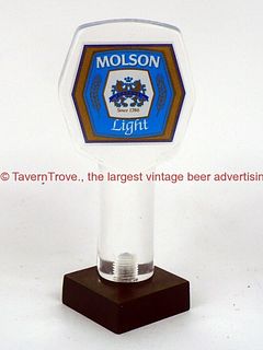 1970s Canada Imported Molson Light 5½ Inch Acrylic Tap Handle