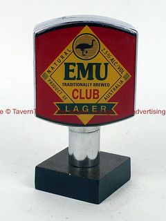 1980s Australia Emu Club Lager 4 Inch Plastic Tap Handle