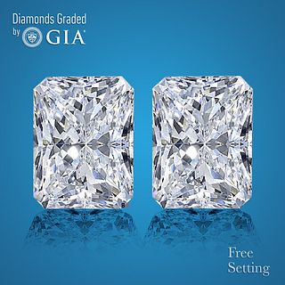 5.04 carat diamond pair, Radiant cut Diamonds GIA Graded 1) 2.51 ct, Color D, VS1 2) 2.53 ct, Color D, VS2. Appraised Value: $206,900 