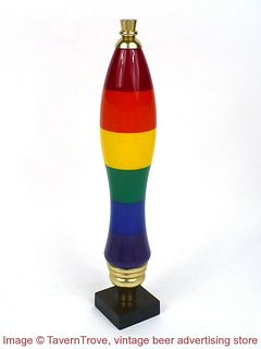 1990s Solid Plastic Rainbow Colors 11½" Pub Style Tap Handle