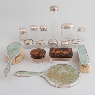 Group of Silver-Mounted Toilette Articles 