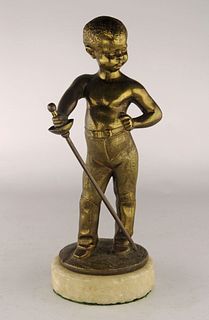 Bronze sculpture of a child