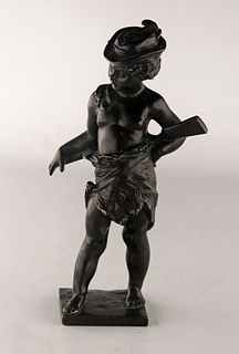 Bronze Sculpture of a Hunter Boy
