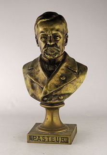 Bust of Louis Pasteur in bronze