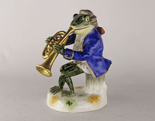 Ceramic frog trumpeter Goebel