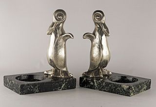 Pair of Bookends penguins figure